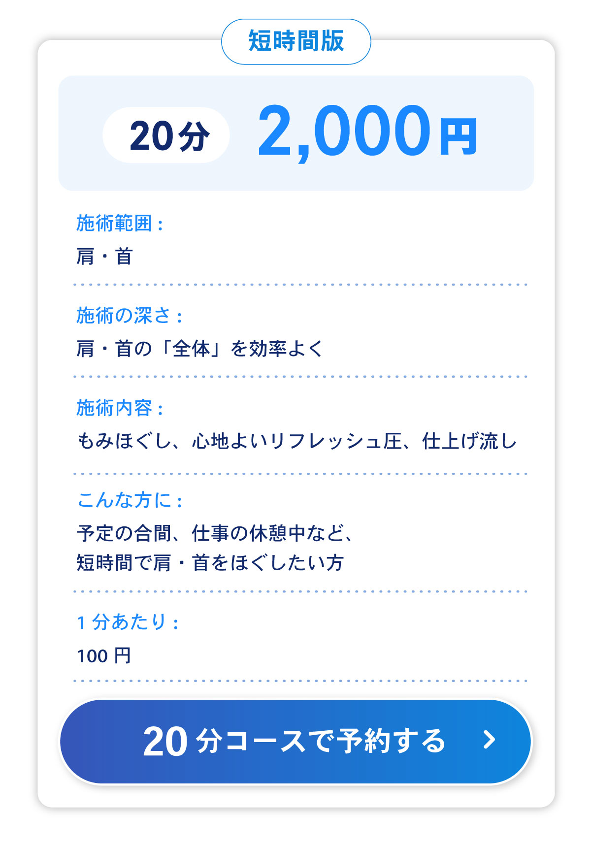 20分コースの説明